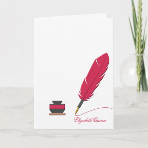 Inkwell and Feather Pen Stationery Photo Notecard Bedankkaart