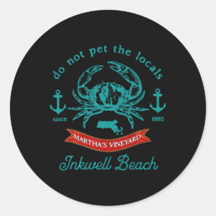 Inkwell Beach Marthas Vineyard Krabben Vakantie So Ronde Sticker