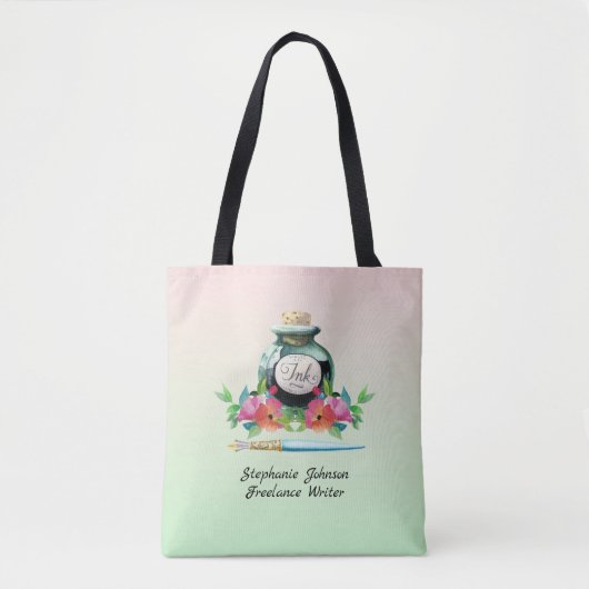  Inkwell en Dip Pen Freelance Writer Tote Bag (Voorkant)