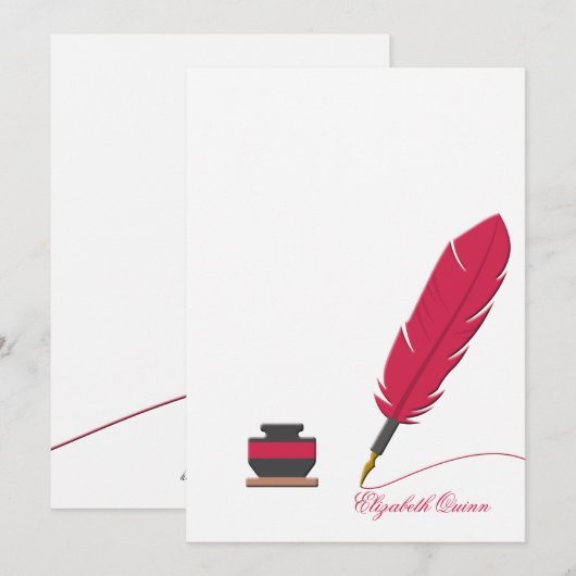 Inkwell- en vervalpenningkaart notitiekaartje (Voorkant / Achterkant)