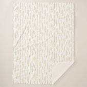 Inky afgeronde lijnen patroon | Bleek Geel op Wit Sherpa Deken (Voorkant)