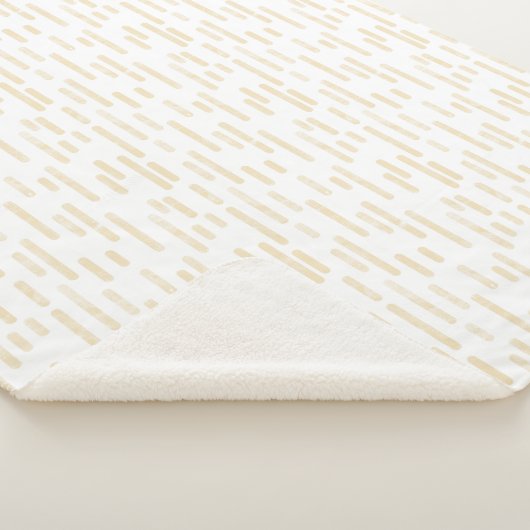 Inky afgeronde lijnen patroon | Bleek Geel op Wit Sherpa Deken (3/4)