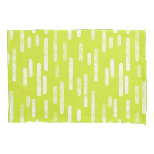 Inky afgeronde lijnen patroon | Bright Lime Green Kussensloop (Voorkant-Links)
