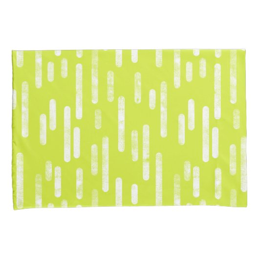 Inky afgeronde lijnen patroon | Bright Lime Green Kussensloop (Voorkant-Rechts)