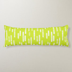 Inky afgeronde lijnen patroon Bright Lime Green Lichaamskussen