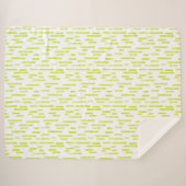 Inky afgeronde lijnen patroon | Bright Lime Green Sherpa Deken (Voorkant (horizontaal))