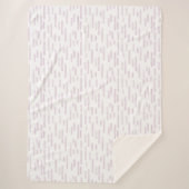 Inky afgeronde lijnen patroon | Dusty Pink op Wit Sherpa Deken (Voorkant)