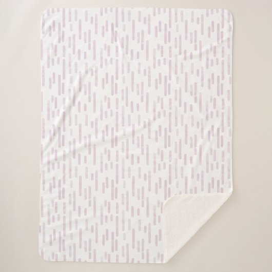 Inky afgeronde lijnen patroon | Dusty Pink op Wit Sherpa Deken (Voorkant)