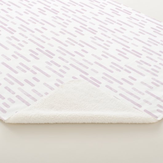Inky afgeronde lijnen patroon | Dusty Pink op Wit Sherpa Deken (3/4)