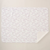 Inky afgeronde lijnen patroon | Dusty Pink op Wit Sherpa Deken (Voorkant (horizontaal))