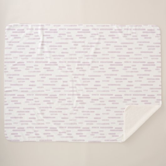 Inky afgeronde lijnen patroon | Dusty Pink op Wit Sherpa Deken (Voorkant (horizontaal))