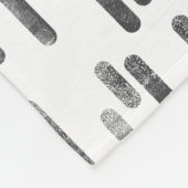 Inky afgeronde lijnen patroon | Grafiet op wit Fleece Deken (Hoek)