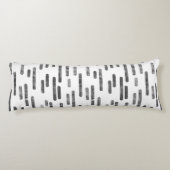 Inky afgeronde lijnen patroon | Grafiet op wit Lichaamskussen (Achterkant)