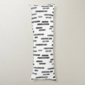 Inky afgeronde lijnen patroon | Grafiet op wit Lichaamskussen (Voorkant Verticaal)