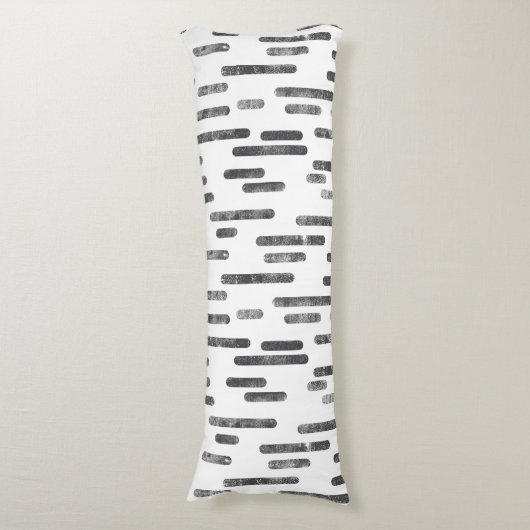 Inky afgeronde lijnen patroon | Grafiet op wit Lichaamskussen (Voorkant Verticaal)