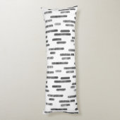 Inky afgeronde lijnen patroon | Grafiet op wit Lichaamskussen (Achterkant (Verticaal))