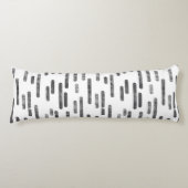 Inky afgeronde lijnen patroon | Grafiet op wit Lichaamskussen (Voorkant)