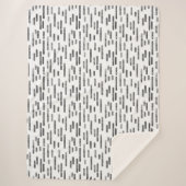 Inky afgeronde lijnen patroon | Grafiet op wit Sherpa Deken (Voorkant)