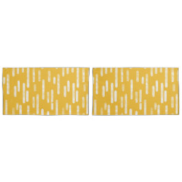 Inky afgeronde lijnen patroon | Mosterdgeel/wit Kussensloop