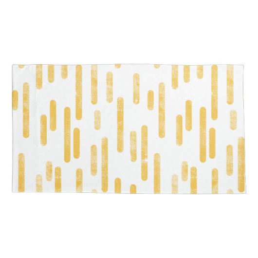 Inky afgeronde lijnen patroon | Mosterdgeel/wit Kussensloop (Achterkant-Links)