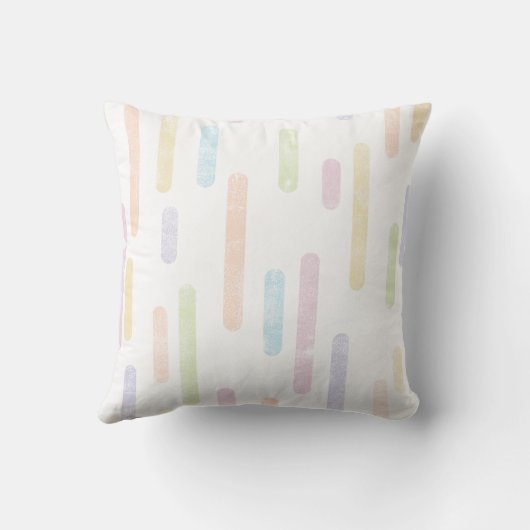 Inky afgeronde lijnen patroon | Pastel regenboog k Kussen (Achterkant)