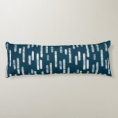 Inky afgeronde lijnen patroon | Wit/donkerblauw-gr Lichaamskussen (Achterkant)