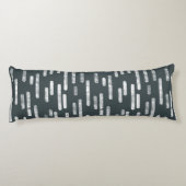 Inky afgeronde lijnen patroon | Wit/Donkergrijs Gr Lichaamskussen (Achterkant)