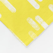 Inky afgeronde lijnen patroon | Wit/Helder Geel Fleece Deken (Hoek)