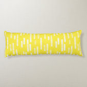 Inky afgeronde lijnen patroon | Wit/Helder Geel Lichaamskussen (Achterkant)