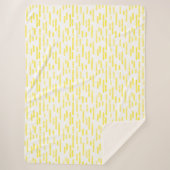 Inky afgeronde lijnen patroon | Wit/Helder Geel Sherpa Deken (Voorkant)