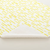 Inky afgeronde lijnen patroon | Wit/Helder Geel Sherpa Deken (3/4)