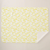 Inky afgeronde lijnen patroon | Wit/Helder Geel Sherpa Deken (Voorkant (horizontaal))