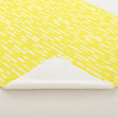 Inky afgeronde lijnen patroon | Wit/Helder Geel Sherpa Deken (3/4)
