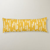 Inky afgeronde lijnen patroon | wit/mosterdgeel lichaamskussen (Achterkant)