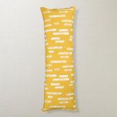 Inky afgeronde lijnen patroon | wit/mosterdgeel lichaamskussen (Achterkant (Verticaal))