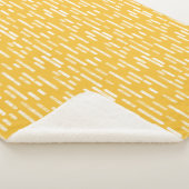 Inky afgeronde lijnen patroon | wit/mosterdgeel sherpa deken (3/4)