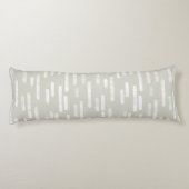 Inky afgeronde lijnen patroon | Wit op Beige Lichaamskussen (Achterkant)