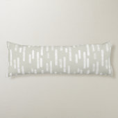 Inky afgeronde lijnen patroon | Wit op Beige Lichaamskussen (Voorkant)