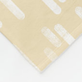 Inky afgeronde lijnen patroon | Wit op Bleek geel Fleece Deken (Hoek)