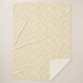 Inky afgeronde lijnen patroon | Wit op Bleek geel Sherpa Deken (Voorkant)