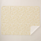 Inky afgeronde lijnen patroon | Wit op Bleek geel Sherpa Deken (Voorkant (horizontaal))