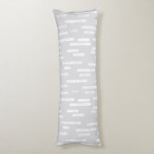 Inky afgeronde lijnen patroon | Wit op Bord Grijs Lichaamskussen (Achterkant (Verticaal))