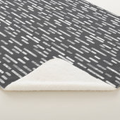 Inky afgeronde lijnen patroon | Wit op grafiet Sherpa Deken (3/4)