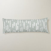 Inky afgeronde lijnen patroon | Wit op grijs groen Lichaamskussen (Achterkant)