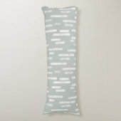 Inky afgeronde lijnen patroon | Wit op grijs groen Lichaamskussen (Voorkant Verticaal)