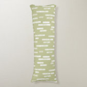Inky afgeronde lijnen patroon | wit/pistachegroen lichaamskussen (Voorkant Verticaal)