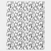 Inky afgeronde lijnen patroon | Zwart op wit Fleece Deken (Voorkant)