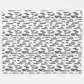 Inky afgeronde lijnen patroon | Zwart op wit Fleece Deken (Voorkant (Horizontaal))