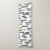 Inky afgeronde lijnen patroon | Zwart op wit Lichaamskussen (Achterkant (Verticaal))