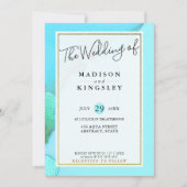 Inky Aqua Fab Abstract budget Weddenschap Kaart (Voorkant)